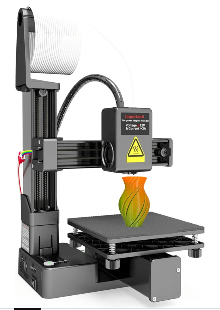 Portable 3D Printer - Compact FDM 3D Printer with Removable Build Plate, PLA & TPU Filament Compatibility, 0.4mm Nozzle, 100x100x100mm Build Volume, Easy-to-Use Design for Beginners