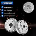 4pcs Variable Valve Timing Cam Phaser VVT Camshaft Sprocket Intake Exhaust Gear with Bolt Compatible with Cadillac ATS CTS STS Chevy Impala Buick GMC Acadia 3.0L 3.6L Replace# 12626160 12626161 12614464