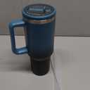 40oz Tumbler with Handle and Flip Straw, Travel Water Cup with Leakproof Lid for Keep Cold 34hrs & Hot 10Hras, Reusable Stainless Steel Water Bottle Fits in Cup Holder (Indigo Black)