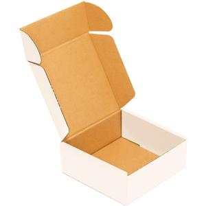 Wonfer Corrugated Mailer, Pack of 50, Small Shipping Box, White Box (5X5X2)