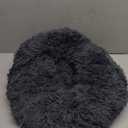 Dog Calming Beds for Small Medium Large Dogs - Round Donut Washable Puppy Dog Bed, Anti-Slip Faux Fur Fluffy Donut Cuddle Anxiety Cat Pet Bed(20" Dark Grey)