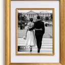 Yaetm 11x14 Gold Picture Frame with Decorative Inner Frame & Tempered Glass, Display 8x10 Photos with Mat on Wall - Portrait or Landscape - Ideal for Office & Home Dcor (Vintage Gold, Single)