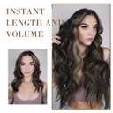 REECHO Hair Extensions, 4PCS Clip in Hair Extensions HE001 Natural Soft Synthetic Hairpieces for Women (20 Inch-200 Gram (Pack of 4), Ash Brown with Platium Highlights)