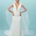AierHuiOi Bridal Veil 1 Tier Pearl Ivory Wedding Veil With Metal Comb veils for women wedding 39 Inch (White)