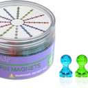 2 x Push Pin Magnets - Tiergrade 60 Pack 7 Assorted Color Strong, Office, Use at Kitchen Home and School Classroom, for Refrigerator Dry Erase Board and Whiteboard.