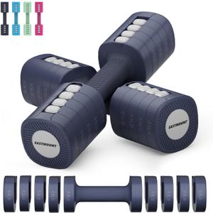 EAST MOUNT Adjustable Weight Dumbbells Set of 2, 8 in 1 Hand Weights for Women 2lb/3lb/4lb/5lb/6lb Dumbbell Weights Set 12 lbs/Pair Hand Weights for Home Office Gym Workout