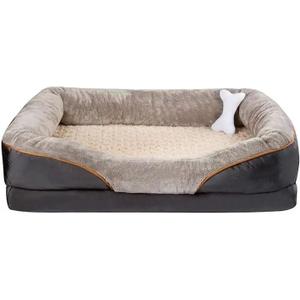 Human Dog Bed for People Adults, Washable Faux Fur Nap Bed Adult Oval for People, Large Pet Beds Memory Foam Orthopedic Pet Beds Luxury Dog Bed for Large Dogs (S)