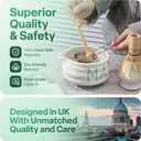 Matcha Whisk Set with 'matcha' Design - 6 Piece Ceramic Matcha Set with a Bowl, Whisk, Stand, Spoon and Sifter - Designed in the UK - Gift Set