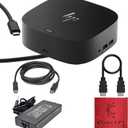 5YH26AV HP USB-C Dock G5 Bundle - HP Docking Station for Laptop Dual Monitor - with 120, HDMI Cable, DisplayPort Cable - G5 Docking Station 