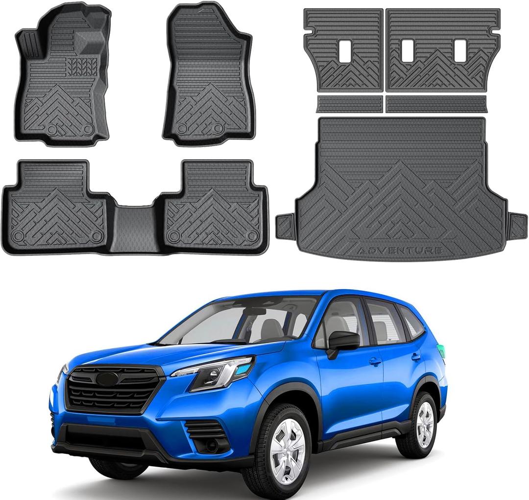 KUST Floor Mats Cargo Mat Set for Subaru Forester 2025-2026 (Not for Hybrid or Wilderness), TPE Rubber Trunk Liner Back Seat Protector for Forester Accessories All Weather High Edge, 8PCS KUST Floor Mats Cargo Mat Set for Subaru Forester 2025-2026 (Not for Hybrid or Wilderness), TPE Rubber Trunk Liner Back Seat Protector for Forester Accessories All Weather High Edge, 8PCS