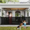Retractable Baby Gates Dog Gate for Stairs, 100" Wide Retractable Gate Mesh Pet Gate, 41" Extra Tall Child Safety Gate with Fiberglass Rods for Stairways, Doorways, Hallways, Indoor/Outdoor (Black)