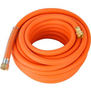 Aain Rubber Garden Hose 5/8 in. x 50 ft with 3/4'' Male to Female Solid Brass Fittings Flexible Lightweight Water Hose for All-weather Outdoor, Car wash, Lawn 500 Burst PSI, Orange