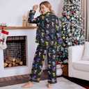 Unisex Ultra Soft Pajama Set, Valentines Pajamas, Soft Warm Matching Sleepwear Gift for Women Men (Black, L)