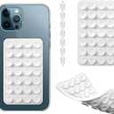 Silicone Double-Sided Suction Cup Phone Case Detachable Mount, Fidget Sticky Phone Grip Hands-Free Phone Accessories for Selfies & Videos, Trending TikTok items for iphone & Android(3.74"x2.2", White) (Small)