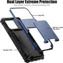Nvollnoe for iPhone 13 Pro Max Case with Card Holder[Store 5 Cards] Dual Layer Heavy Duty Shockproof Wallet Case with Hidden Card Slot Storage Case for iPhone 13 Pro Max(Blue)