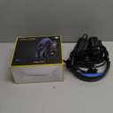 Jimonyer Gaming Headset for PC/PS4/PS5/Xbox One/Switch, Stereo Surround Sound Gaming Headphones with Noise Canceling Flexible Mic, Computer Headset with 3.5mm Jack & RGB Light(Blue)