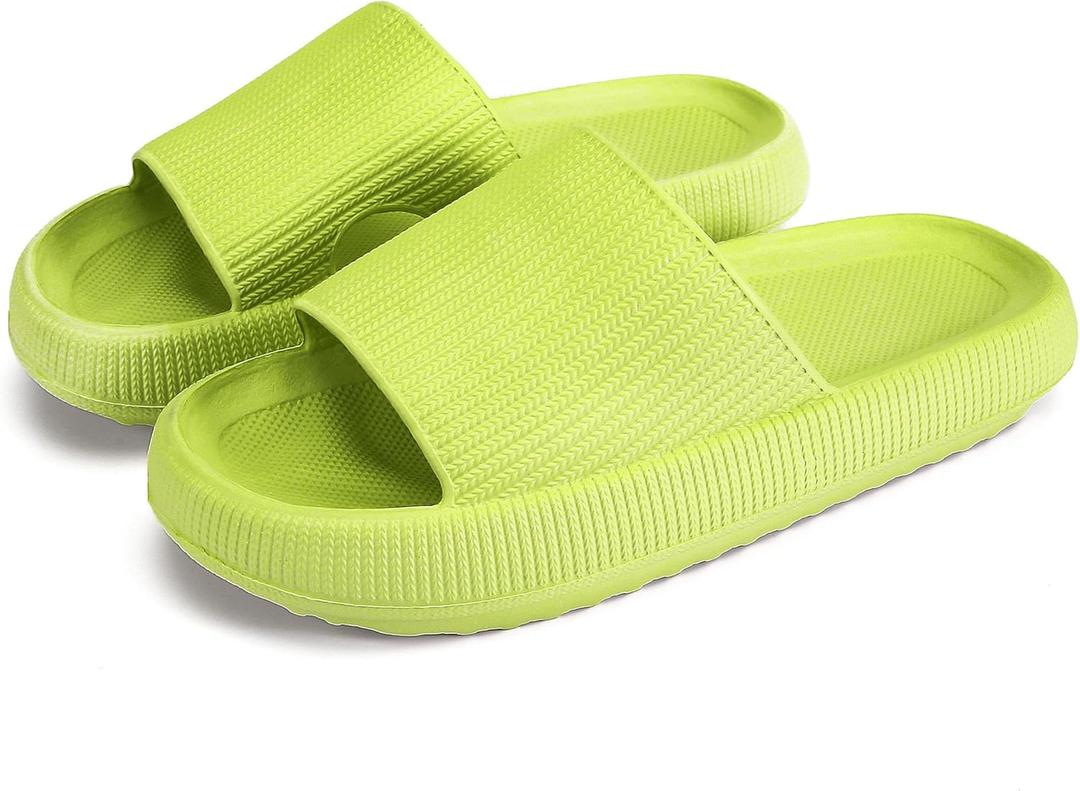 rosyclo Cloud Slippers for Women and Men, Pillow House Slippers Shower Shoes Indoor Slides Bathroom Sandals, Ultimate Comfort, Lightweight, Thick Sole, Non-Slip, Easy to Clean (7.5-8.5 Women/6-7 Men, Avocado Green)