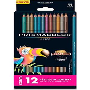 Prismacolor Metallic Colored Pencils Set, Pack of 12 count Metallic Colors, Junior 4.0mm