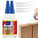3 x 2-Pack Clear Wood Glue, Fast Drying Wood Glue for Furniture Heavy Duty, Woodworking, Waterproof Strong Adhesive for DIY Crafts, Flooring | Strong Bond for Hardwood, Softwood & MDF