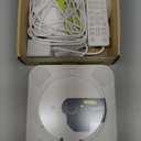 Bluetooth Portable Home CD Music Player with Remote Control, Timer, Built-in Speakers and LED Display - FM Radio Boombox (White)