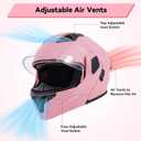 Adult Modular Motorcycle Helmets, DOT Approved Flip up Dual Visor Full Face Helmet for Men Women Moto ATV UTV Snowmobile ADV Four Wheeler Street Bike with Gloves & Mask, Medium