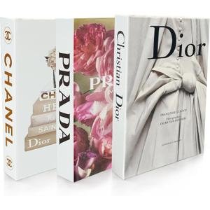 Coffee Table Decorative Books For Home Decor, Fake Books For Decoration, Aesthetic Bookshelf Decor for Living Room Office Bedroom, 3 Piece. (Orange)