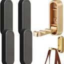 3PCS Gold Foldable Wall Hooks, Metal Foldable Hooks Wall Wount for Bathroom, Kitchen, Bedroom Space-Saving, for Towels, Coats, Bags, Easy Installation (3, Black)
