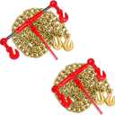 Ratchet Chain Binder 5/16" -3/8" Grade 70 and 5/16"10ft Chains Includes (2) Binders and (2) Chains, Load Binder for Binder Chain with Grappling Hook