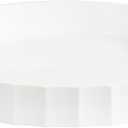 Kate and Laurel Lissi Decorative Round Tray with Wavy Design; 16 Inch Diameter; White; Modern Scalloped Circle Serving Tray for Coffee Table Ottoman; Dining Table; or Entryway Catch-All Tray