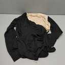 SweatyRocks Women's Bodysuit Mock Neck Casual Ruched Long Sleeve Jumpsuit (Solid Apricot Black)