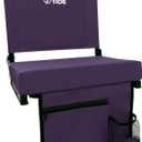BRAWNTIDE Wide Stadium Seat - Extra Thick Cushion, Great Back Support, Lightweight Chair, Multiple Storage Pockets, Compact, Ideal for Sporting Events, (Purple)