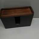 MyGift Decorative Wood Paper Towel Holder with Shelf - Wall Mounted Bathroom Napkin Dispenser