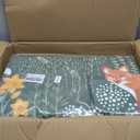 Estmy Green Black Botanical 6x9 Area Rug Washable, Vintage Floral Cottagecore Woodland Indoor Living Room Rug, Cute Abstract Tropical Jungle Forest Area Rug Large Carpet for Dining Room Bedroom Dorm