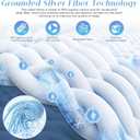 Grounding Sheets King Size, 95% Organic Cotton + 5% Pure Silver Fiber, Grounding Sheet Earth Connected Bedding (King - 77"x 80"x 13" Gray) Fitted Earth Sheets with Grounding Cord