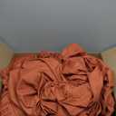 Masaca Pumpkin Color Comforter Queen Size(90"x95"),Shabby Boho Queen Bedding Ruched Comforter Set,3Pcs Ultra Soft Fluffy Brown Orange Ruffle Comforter Sets for Queen Bed