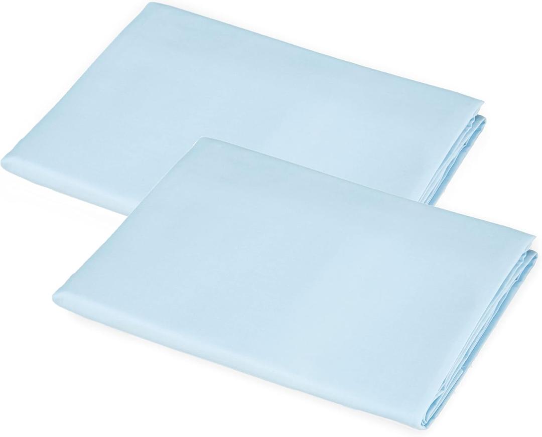 American Baby Company 2-Pack 100% Natural Cotton Percale Standard Daycare/Pre-School Cot Sheet, Blue, 23" x 51", Soft Breathable, for Boys and Girls