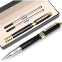 YIVONKA Ballpoint Pen Luxury Ballpoint Line Black Refill width 0.5mm Gift Set for Men & Women Professional Executive,Office,Nice BallPens Classy Gift Box (Silver)
