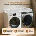GCCSJ Washer Dryer Countertop, 54" Width x 27.5" Depth Wood Laundry Topper with Edge & Non-Slip Pads for Laundry Room Organization Storage & Clothes Folding, White