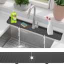 30 inch Kitchen Sink Splash Guard, Silicone Faucet Splash Guard, Large Size Silicone Sink Mat for Kitchen Bathroom, Faucet Handle Drip Catcher Tray (Black)