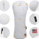 YuEagleSky Golf Head Covers Woods Driver Fairway Hybrid 4 Sets 1 3 5 X Interchangeable Number Tag Fit All 462CC Clubs