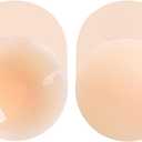 Sticky Push UpInvisible Bras.Reusable Sticky Adhesive Silicone Nipple Pasties Bras,Suitable for female breast petals (Beige)