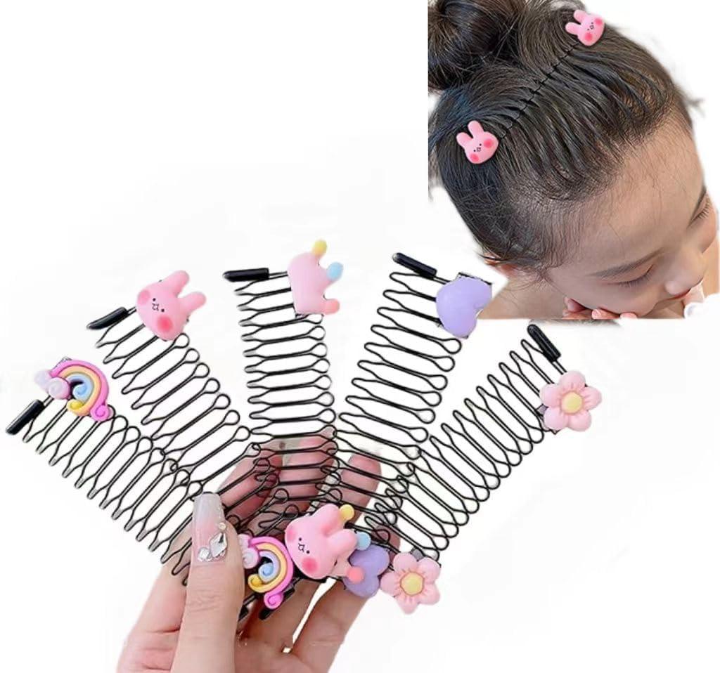 5 Pcs Cute Invisible Star Hair Clip Barrettes Stretchable Invisible Hair Clips, U Shape Hair Finishing Fixer Comb Sets, Hair Accessories Hair Holder