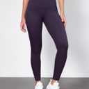 ODODOS Tummy Control Full Length Compression Leggings with Inner Pocket for Women, 28" High Waist Workout Running Yoga Pants, Dark Purple, X-Large