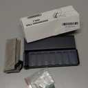 7 Day Weekly Metal Pill Organizer Travel, Kursoaya Premium Aluminum Daily Pill Box, Cute Portable Pill Case, Large Capacity Pill Holder for Supplements, Pills, Vitamins, Medicine (Black)