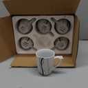 VEWEET Ceramic Coffee Mugs Set of 6, 11 OZ Coffee Cups Set with Handle, White Mugs Set Porcelain Cup Set for Kitchen, Microwave Dishwasher Safe, Series Fiona