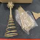 VWAERR 13.8 Inch Gold Christmas Burst Tree Topper Glittered 3D Burst Plastic Tree Topper Exploding Star Christmas Decoration for Home Ornaments Holiday Party Supplies