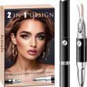 2 in 1 Heated Eyelash Curlers and Eyebrow Trimmer for Women, Electric Eyelash Curler with 2 Temperature Modes Anti-Burn USB Rechargeable Heated Eyelash Curler, Ideal Gift for Women (Black)