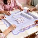 22 in Mini Mahjong Mat for Travel Portable Mahjong Game Mat with 4 Pcs Mahjong Tile Shufflers, Non-Slip Rubber Backing, Foldable Surface & Carry Bag(Lavender)