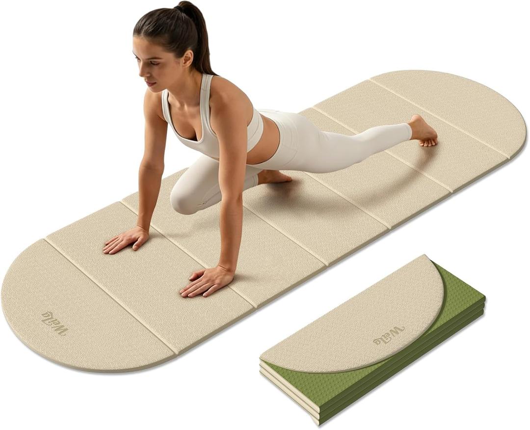 WeiLa Foldable Yoga Mat,10mm Extra Thick,Extra Long (75"x26") for Women&Men