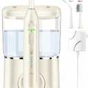 Electric Toothbrush with Water Flosser for Adults & Teens, Gums, Braces-White